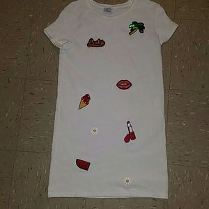 Zara patch dress, white, size S