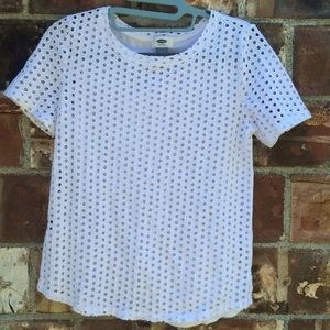 White eyelet shirt