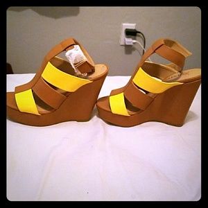 JustFab Tan Wedges