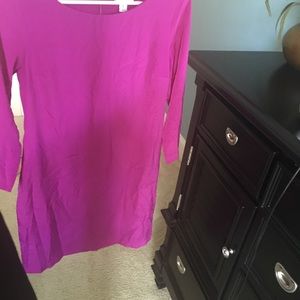 Magenta 3/4 length sleeve dress