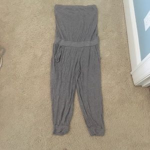 A grey jumpsuit