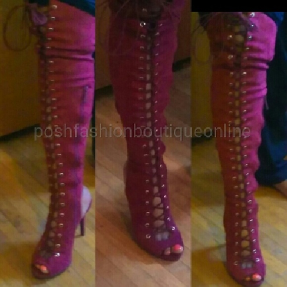 Lace Up Knee Boots