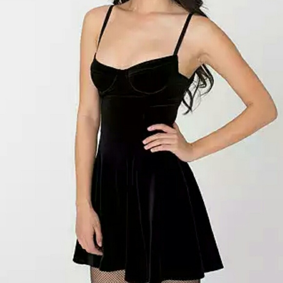 American Apparel Velvet Black Dress