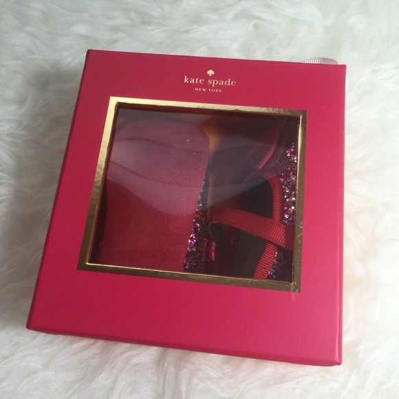 Kate Spade Baby Glitter Crib Shoes With Bow - Picture 2 of 4