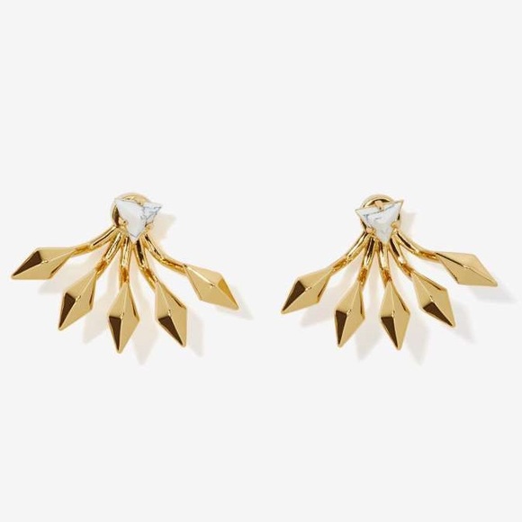 Luv AJ Marble Flare Post Earring - Gold