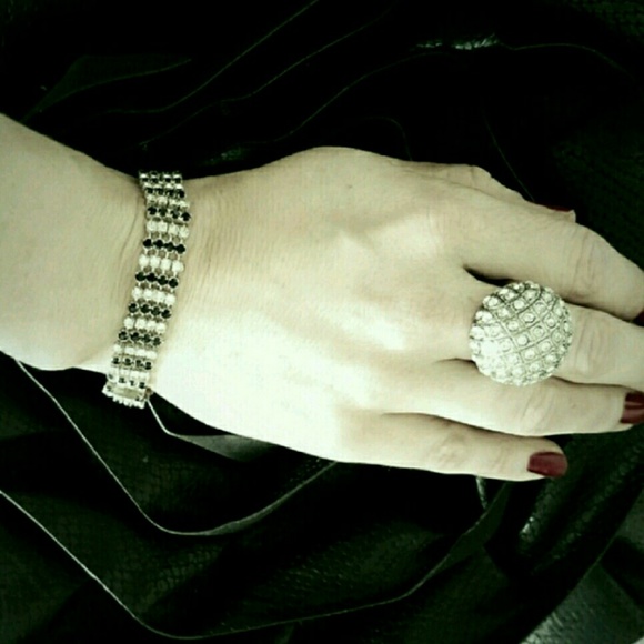 VTG Rhinestone Lisner Earrings & Bracelet - Picture 1 of 3