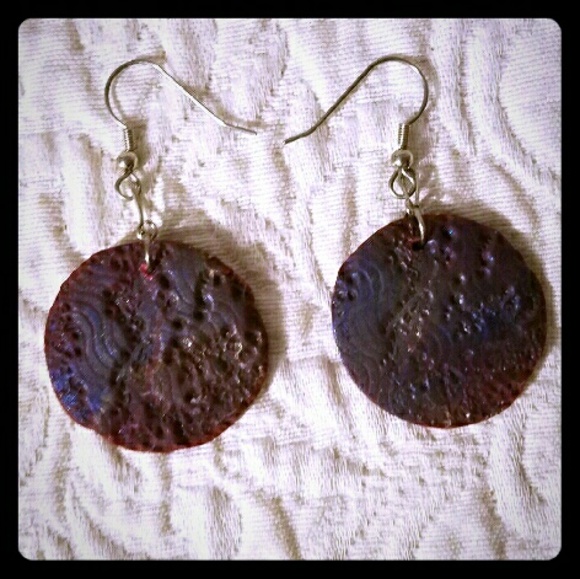 Handcrafted meteorite esque earrings!