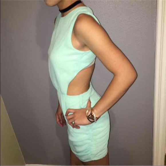 Teal backless dress