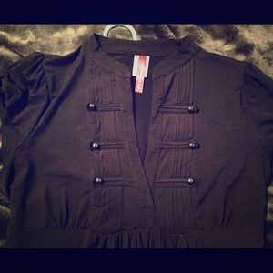 Cute black deep v with buttons