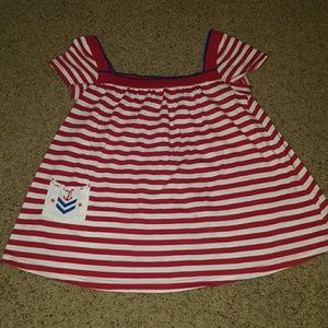 American Flag Stripped Baby Doll Blouse
