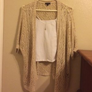 tan cardigan