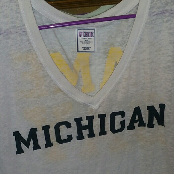 PINK VS UofM Michigan Burn Out Tee