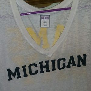 PINK VS UofM Michigan Burn Out Tee