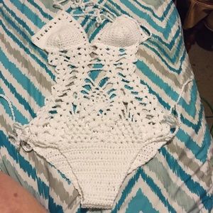 White Monokini Bathing Suit. price Drop