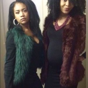 EMERALD GREEN FUR VEST