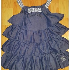 Calvin Klein ruffle denim dress