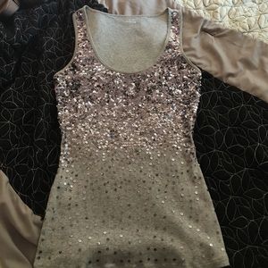 Express sequin tank top
