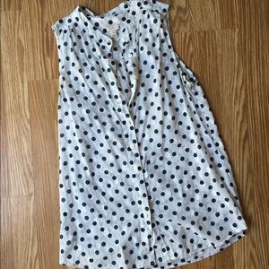 Jcrew polka dot tank and chambray shorts