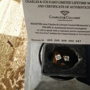 Created Moissanite Earrings