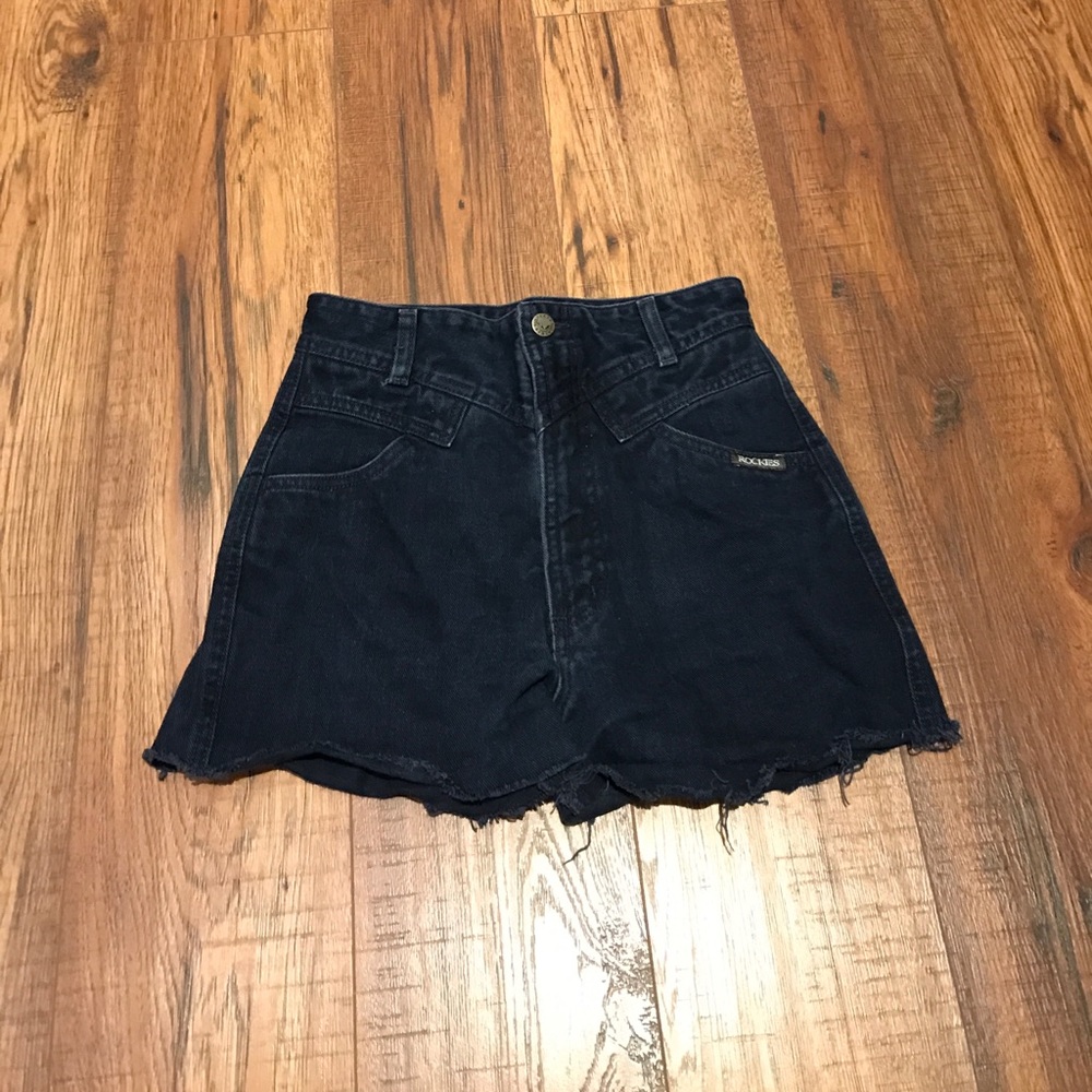 High waisted denim shorts