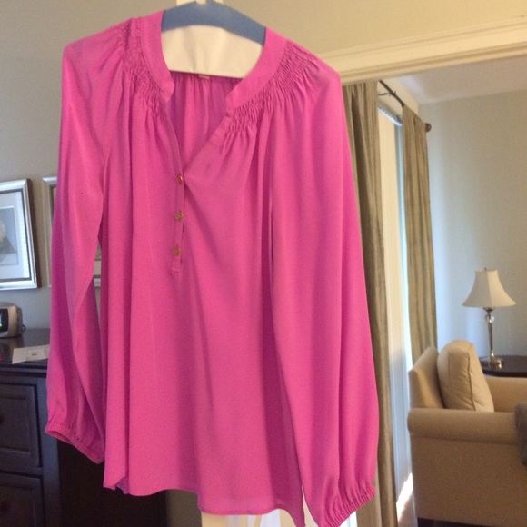 Lilly Pulitzer pink/purple Elsa blouse size small