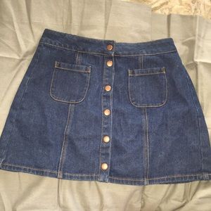 Denim button up skirt
