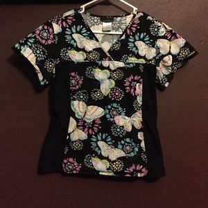 Cherokee size medium butterfly scrub top