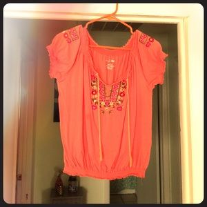 Coral Boho Top