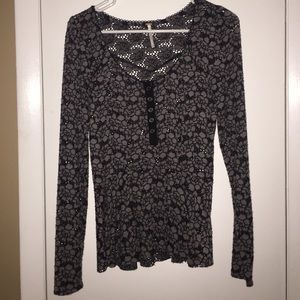 Free People blouse- floral long sleeved