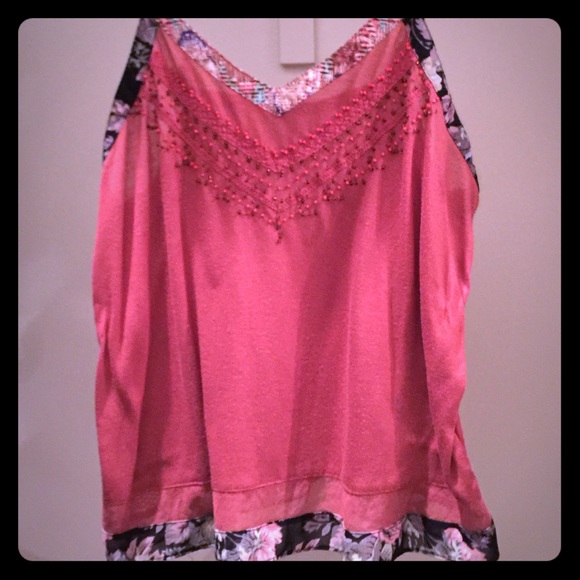 Summer tank with sheer lace cutout