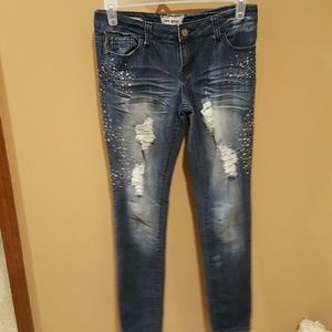 Hot Kiss distressed bling jeans size 9