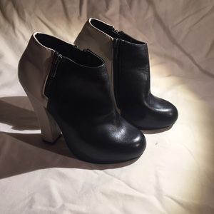 Black/white booties