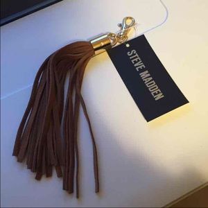 Steve Madden Leather Keychain Tassel