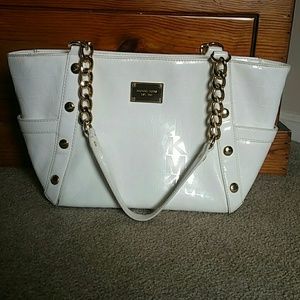 Authentic White MK Delancy Purse