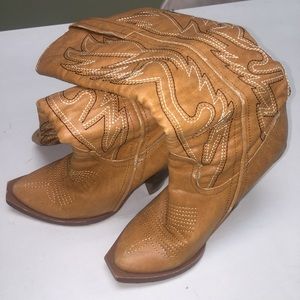 Knee high cowgirl boots