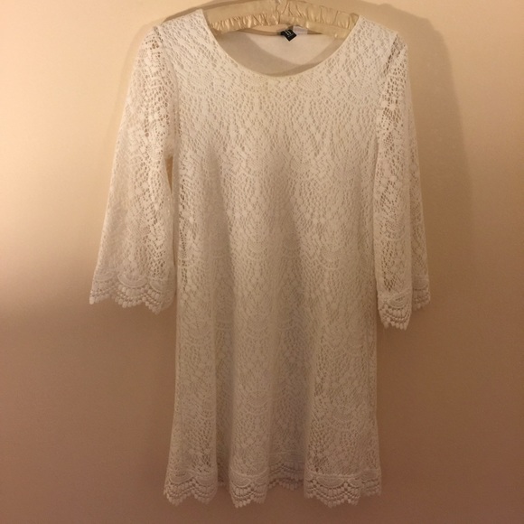 White Lace Shift Dress