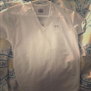 Under Armour V-neck White Heat Gear Top