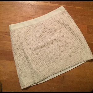 J. Crew Factory Ivory Lace Skirt