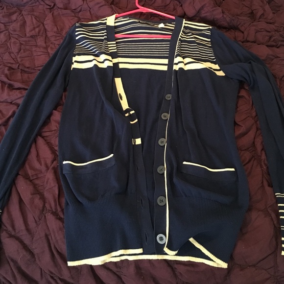 Blue and cream cardigan from Urban Outfitters