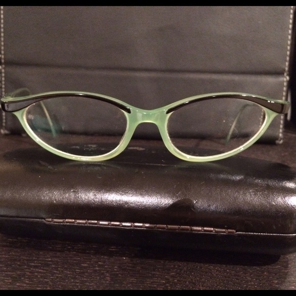 Jade green glasses, black rim