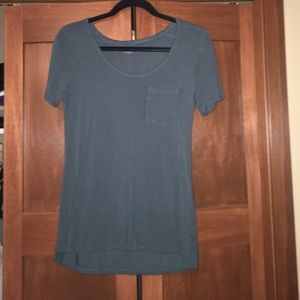 Blue scoop neck tee