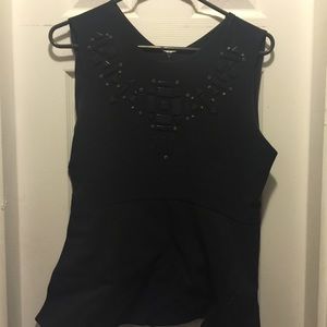 Zara poplin top with geo bead detail