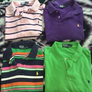 Size XL Ralph Lauren polo shirts.
