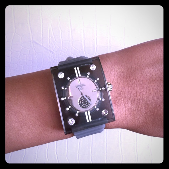 Vabene Italy Gunmetal Gray transparent watch