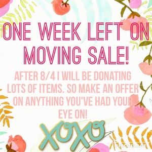 One week left on moving sale!