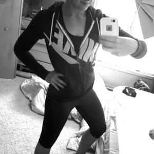 Purple zip up retro Nike logo hoodie