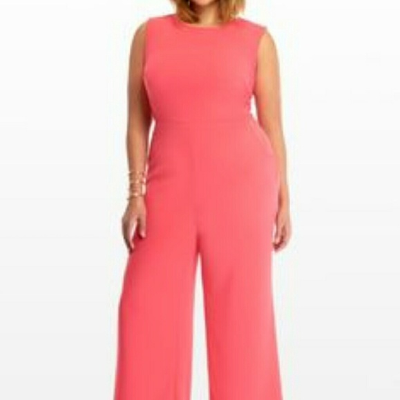 Pink fashion to figure wide leg jumpsuit.