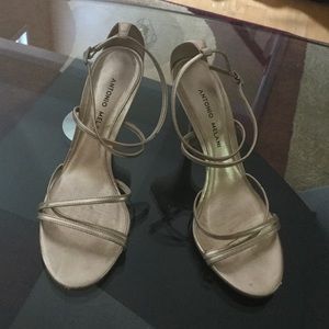Antonio melani strappy gold heels