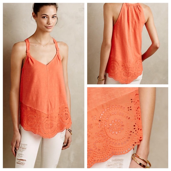 Anthro Knotted Lace Tank