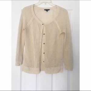 Cream American Eagle Cardigan: Size Medium